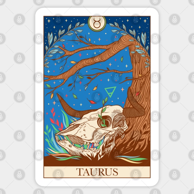 Zodiac sign tarot card Taurus Sticker by OccultOmaStore